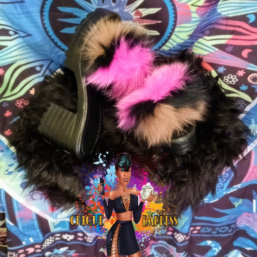 Fur Clog Heels